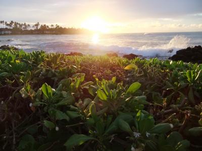 ホテル前からの朝日