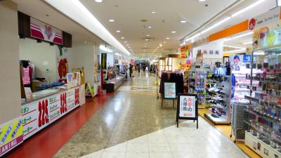 高架駅下の奇麗なショッピングアーケード