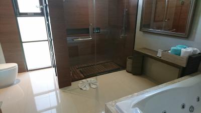 熱いシャワーが疲れた体には心地よい