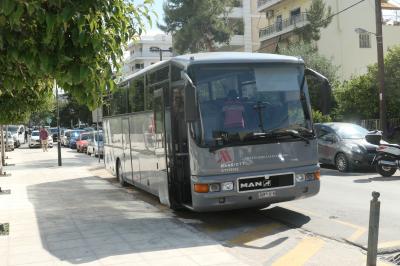 ホテルとアテネ中心部を行き来するシャトルバス