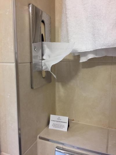 ティッシュが壁に埋まっていた（省スペース。持ち帰り対策？）