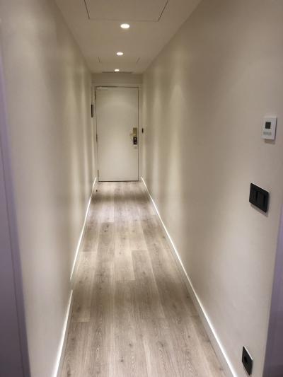 何故か、部屋の入り口からベッドルームまで長い廊下