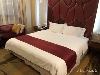 シングルでも大きなベッドです。部屋も豪華。