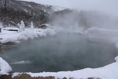 ホテルにある露天風呂です。水着着用です。