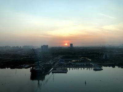 サイゴン川の朝焼け