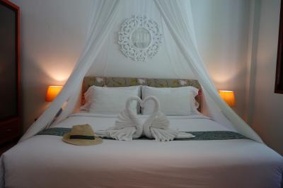 ベッドルームのタオルアート