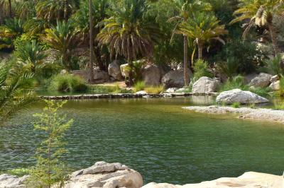 岩山に囲まれ泉が美しいオアシス