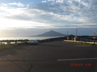海沿いの利尻富士が見える旅館