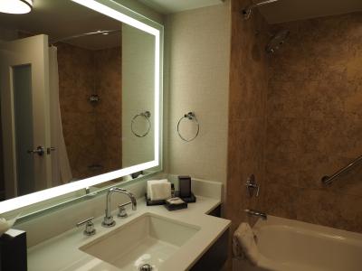 洗面スペースとバスタブ