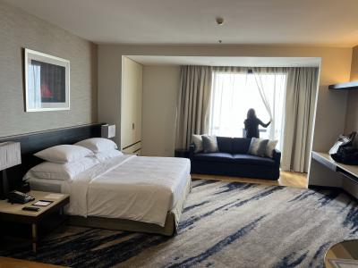 サービスアパートメント併設なので広い。