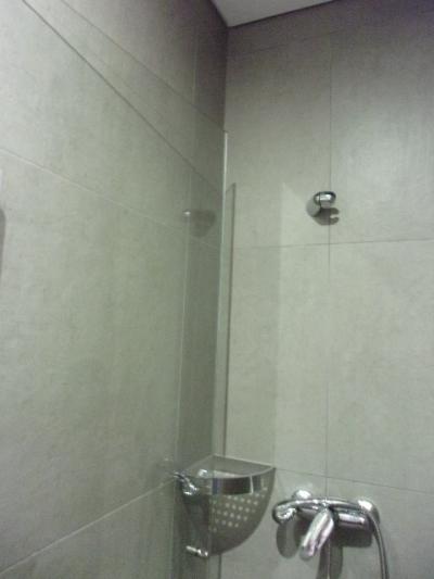 バスルームは機能的なのだけれど、ちょっと狭い。