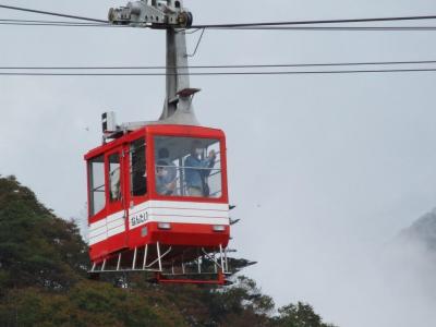 雲間からみる華厳の滝