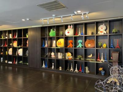 ロビーにはラインのキャラクターがいっぱい