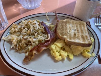 アメリカンブレークファーストの朝食