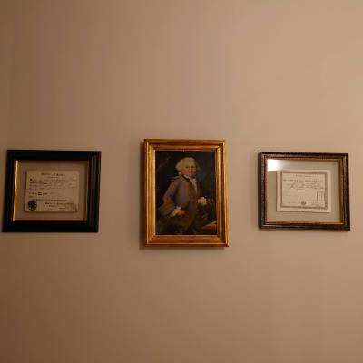 廊下に飾ってあるモーツァルトの資料