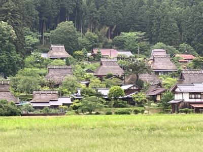 かやぶきの家の町