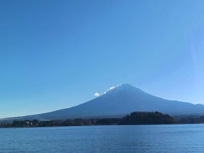 富士山撮影ポイント　河口湖北側湖畔　無料駐車場あり