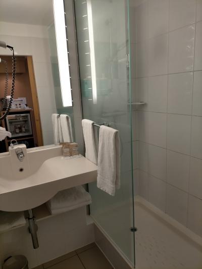 バスルームは狭くシャワーブースのみ