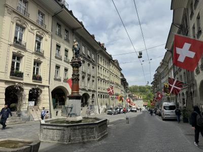 メインストリートの東の端にある噴水