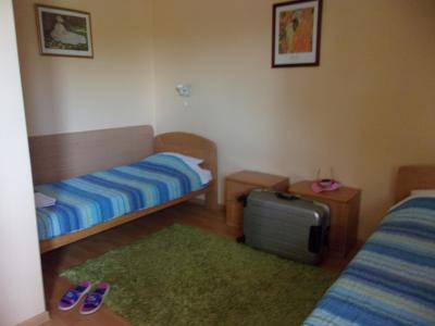 トリプルルーム。ダブルベッドとソファベッド。