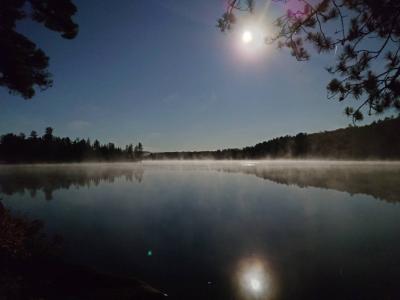 朝5時ごろの月を撮影