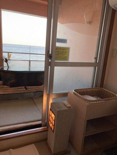 露店風呂付き客室でいつでも自由に温泉を楽しみました