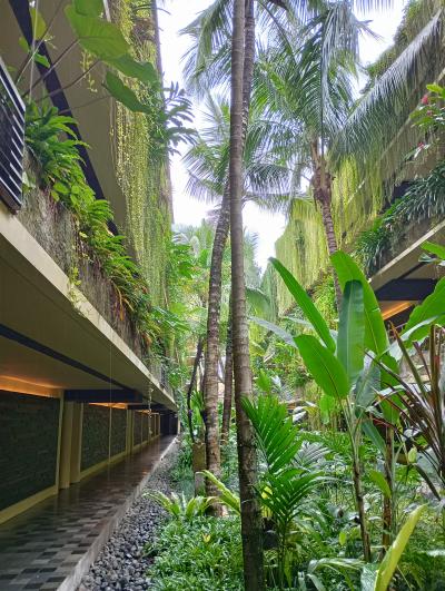 建物は二の字型の4階建てのビル