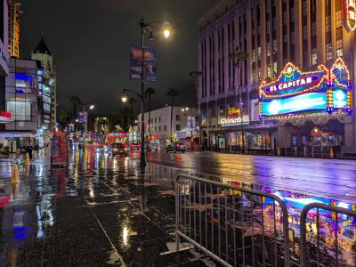 雨降る夜のHollywood Blvd