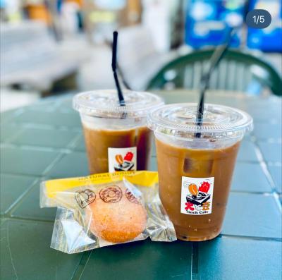 「道の駅みとみ／7inch cafe 火と豆」美味しい珈琲とあんドーナツが食べられます ♪