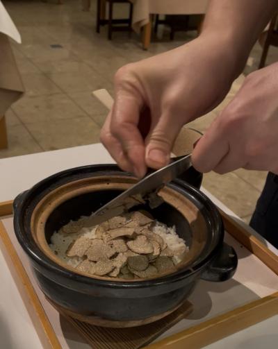 温泉の良さを再認識　トリュフ御飯は絶品でした
