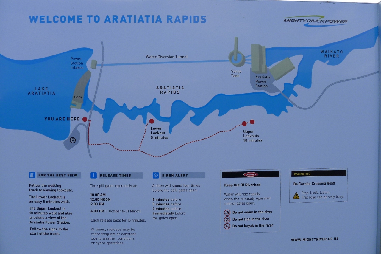 アラティアティア ダムとアラティアティア ラピッズ                Aratiatia Rapids