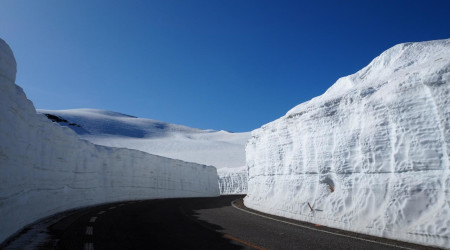 立山黒部アルペンルート２日目*・゜・*復路は晴れ、青空の下で雪の大谷ウォーク*・゜・*