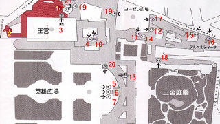 王宮 Hofburg 周辺の施設入口案内 （地図）