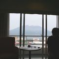 窓から大きな桜島　リーズナブルなホテル