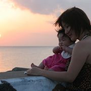美浜アメリカンビレッジ　　海がすぐそこ★　夕日が絶景