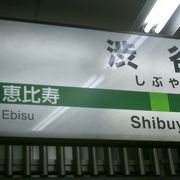 渋谷駅のつぎは、恵比寿です。