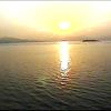 露天風呂から宮島に落ちる夕日は感動！