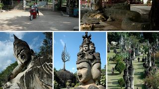 キッチュな像が立ち並ぶワット・シエンクアン（ブッダ・パーク）