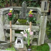 松尾芭蕉が眠る滋賀県大津市の義仲寺（２００８年４月）