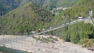 谷瀬の吊り橋　生活吊り橋日本一、怖い！