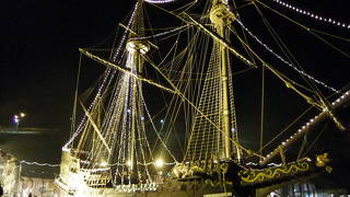 サン・ファン・バウティスタ号（慶長使節船）のライトアップ