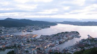 ベルゲンの美しい街並みが一望のもとに。