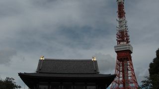 大殿から見る東京タワー、増上寺散策の巻