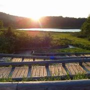 八幡平の大沼の夕景はとても綺麗です。