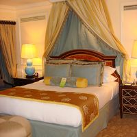 ベットルーム　天蓋もどきつきです。