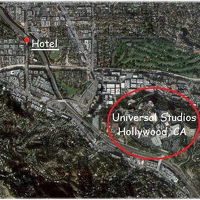 ホテル⇔ユニバーサルスタジオ(CA)地図