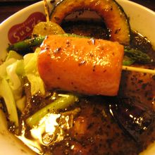 野菜が大きくて甘い。