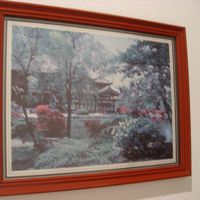 日本を描いた絵がかけられていた