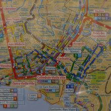 バス路線図（ニース中心部）