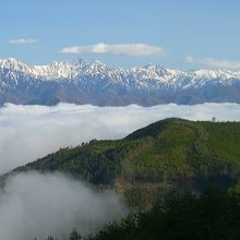 雲海と白馬連峰（鷹狩山山頂からの眺望）